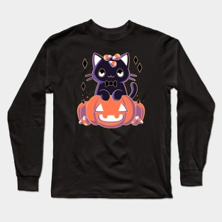 Pumpkin Cat Long Sleeve T-Shirt